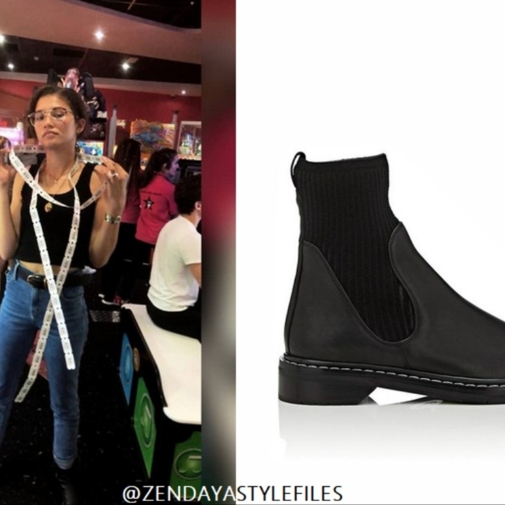 Zendaya At The Arcade, Row Leather Sock Boots，Women's Size 38.5